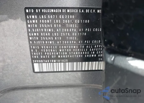 2024 Volkswagen Tiguan 2.0T Se R-Line Black из США, поврежденный, VIN 3VV8B7AX1RM181025